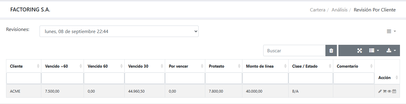 Revisión de cartera en factoring